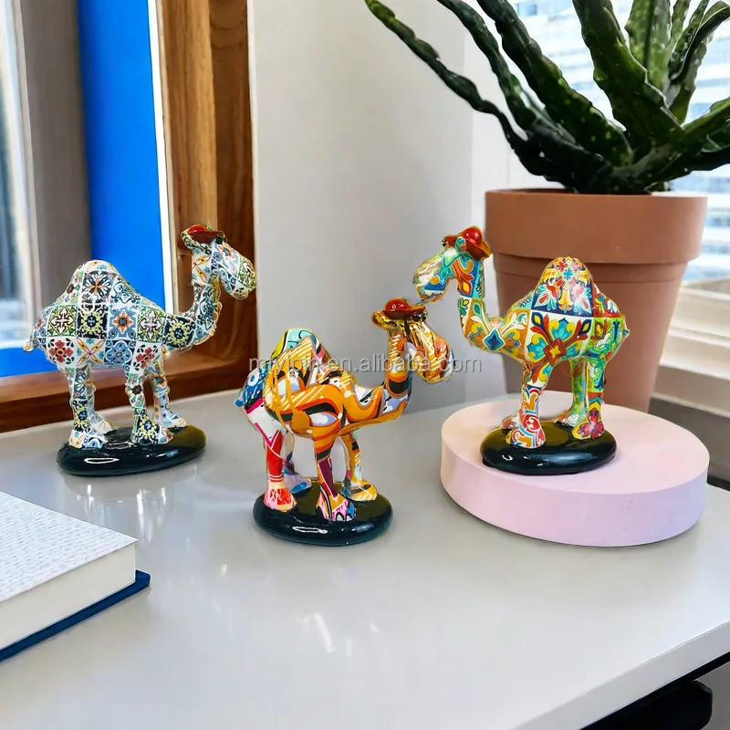 Ins resin crafts colorful Camel ornaments creative furnishings home decorations