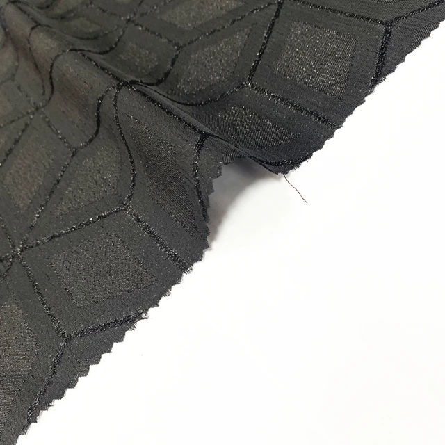 Custom Designed Formal Black Fashion Abaya Fabric Jacquard of Polyester Textile Dubai