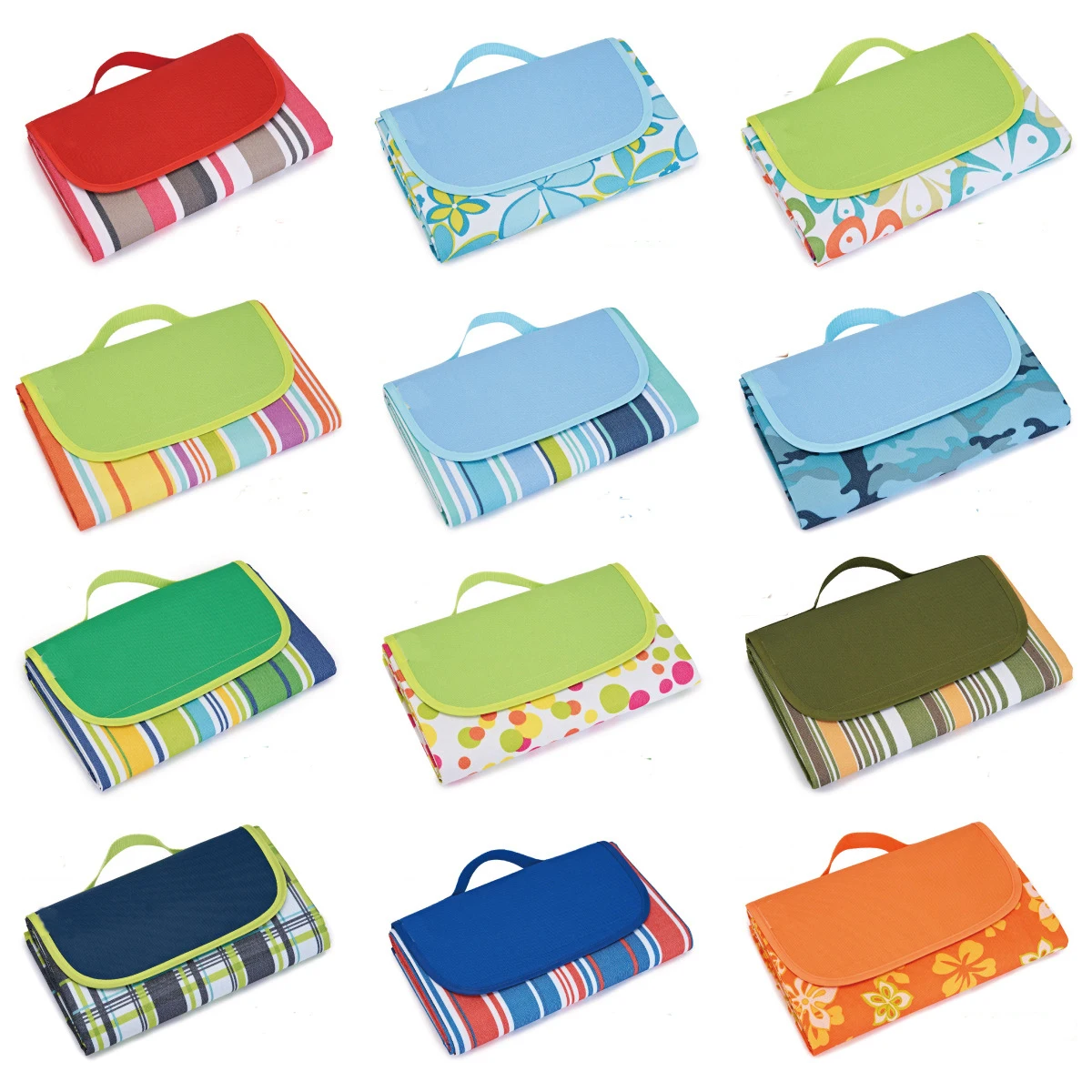 Lightweight Waterproof Foldable Picnic Blanket Beach Mat With Tote