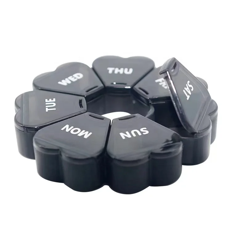 Factory Directly Hot Selling Weekly Pill Organizer Travel Pill Case PP Flower Shape Colorful Pill Box