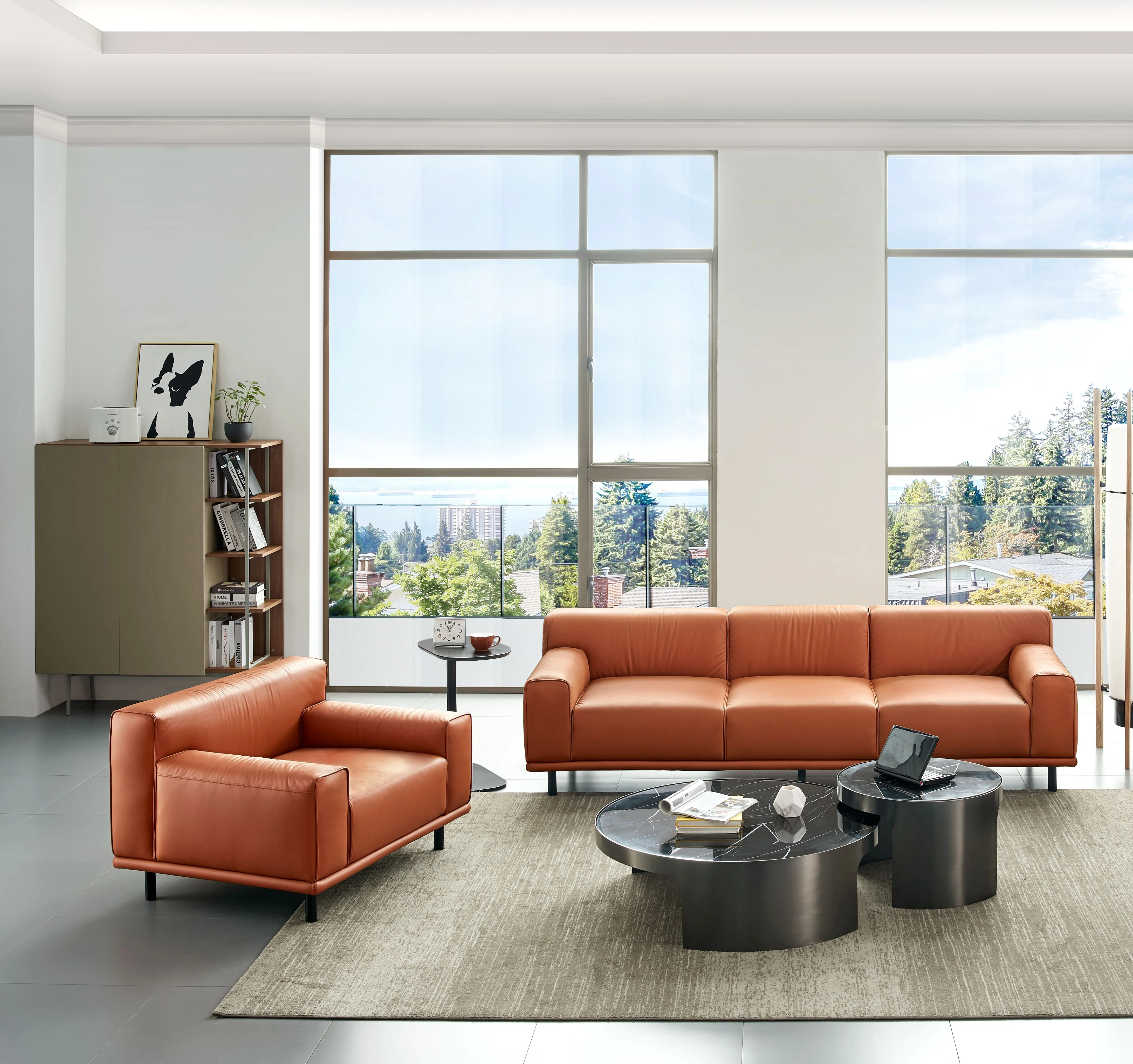 1 2 3 Seat Modern Luxury Home Furniture Leather Sofa Set Foshan Furniture Living Room Leather Sofas