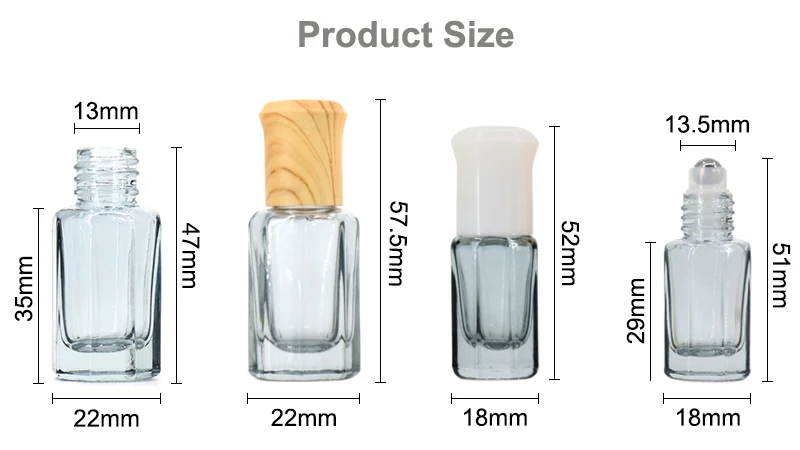 Octagonal Oud Oil Perfume Glass Roller Bottle For Essential Oil Arabian Style Octagon Attar Glass Bottle With Roll On Caps