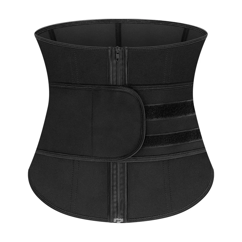 Новинка 2021, фирменная этикетка с принтом логотипа, женский тренировочный тренажер для похудения с двойным поясом, неопреновый тренажер для талии