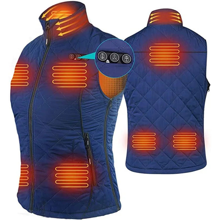 USB 5V Power Chargeable Heating Pad Panels Warm Winter Lightweight Heat Jacket Women Heated Vest