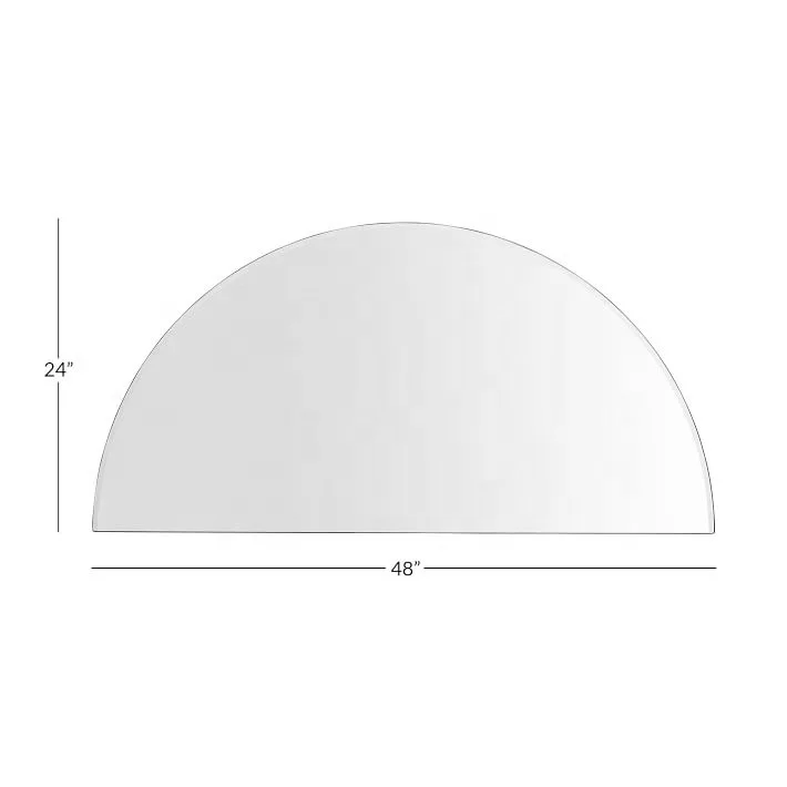 Modern Frameless Half Circle Beveled Mirror