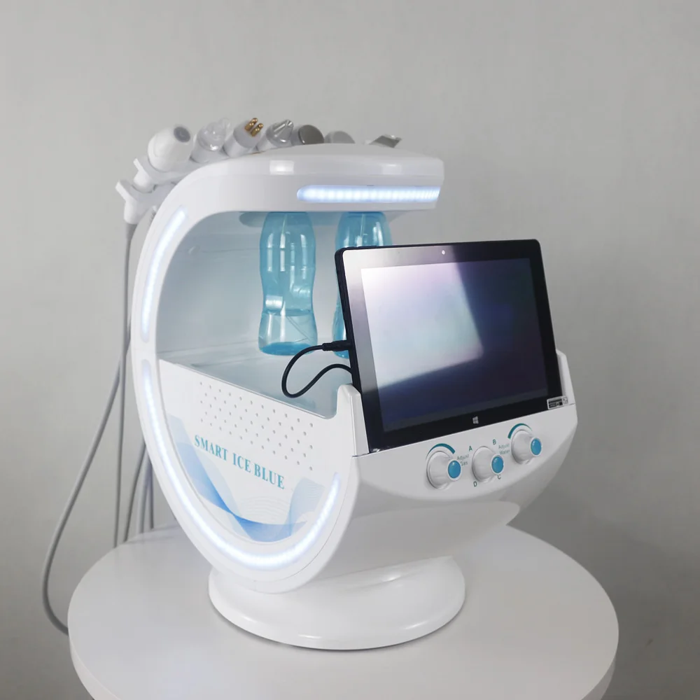 Hot Sale 6 in 1 Hydro Dermabrasion Machine Portable Facial Care Device Hydra Skin Peel + Skin Scanner Skin Detector + RF Lifting