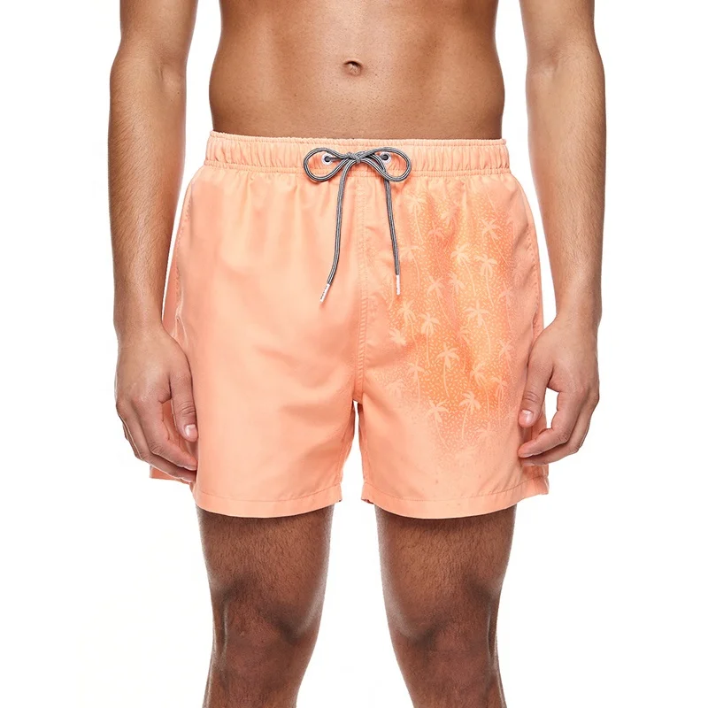 Custom Color Changing Printing Polyester Shorts Pour Hommes Swim Trunks Water Reactive Mens Swimming Shorts With Mesh Liner