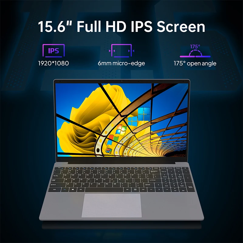 15.6 Inch Intel Celeron N5095 Laptops 12GB RAM 512 SSD 1920*1080p Pc Portable Gaming Laptop Window 11 Notebook