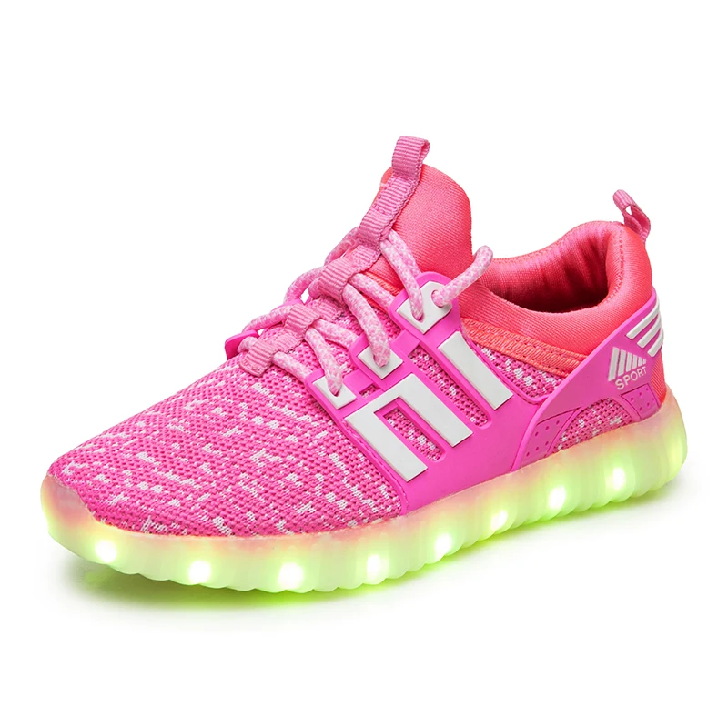 wholesale factory high quality USB rechargeable LED kid shoes light children shoes glowing unisex shoes light for promotion