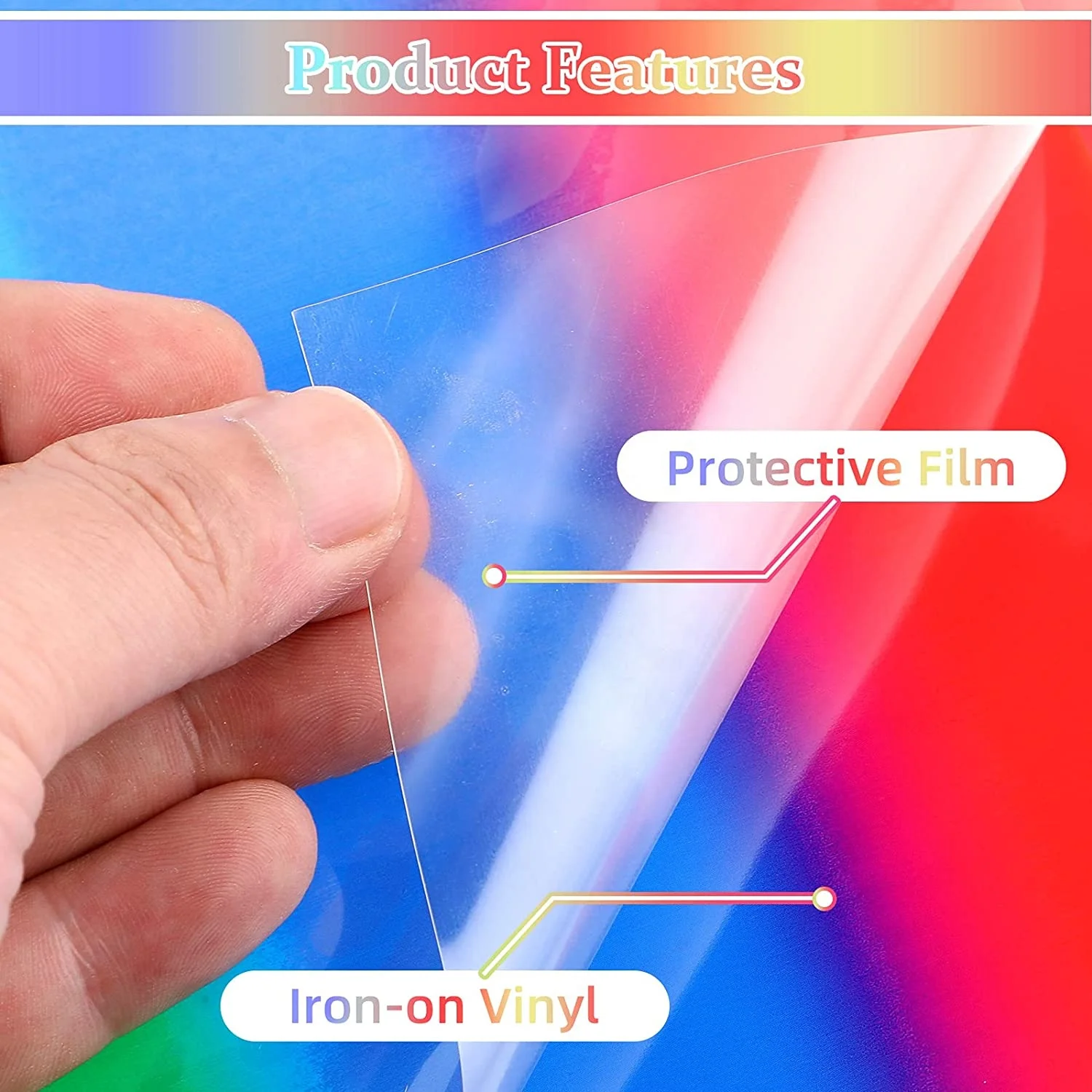 MENGQI Vinyl Paper Heat Transfer PU Heat Transfer Rainbow Cricut Vinyl