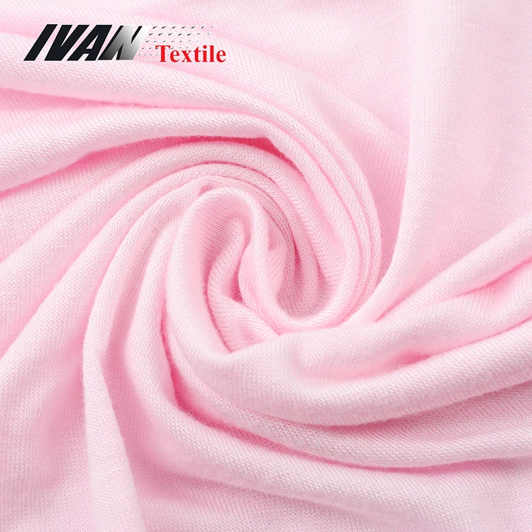 Manufacture 30S custom made knitted pink soft knitwear dress 95% viscose 5% spandex fabric