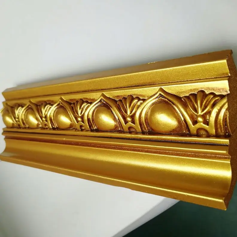 Hot Polyurethane Carved Corner Decorative Pu Foam Plain Crown Cornice 5 1 4 crown molding