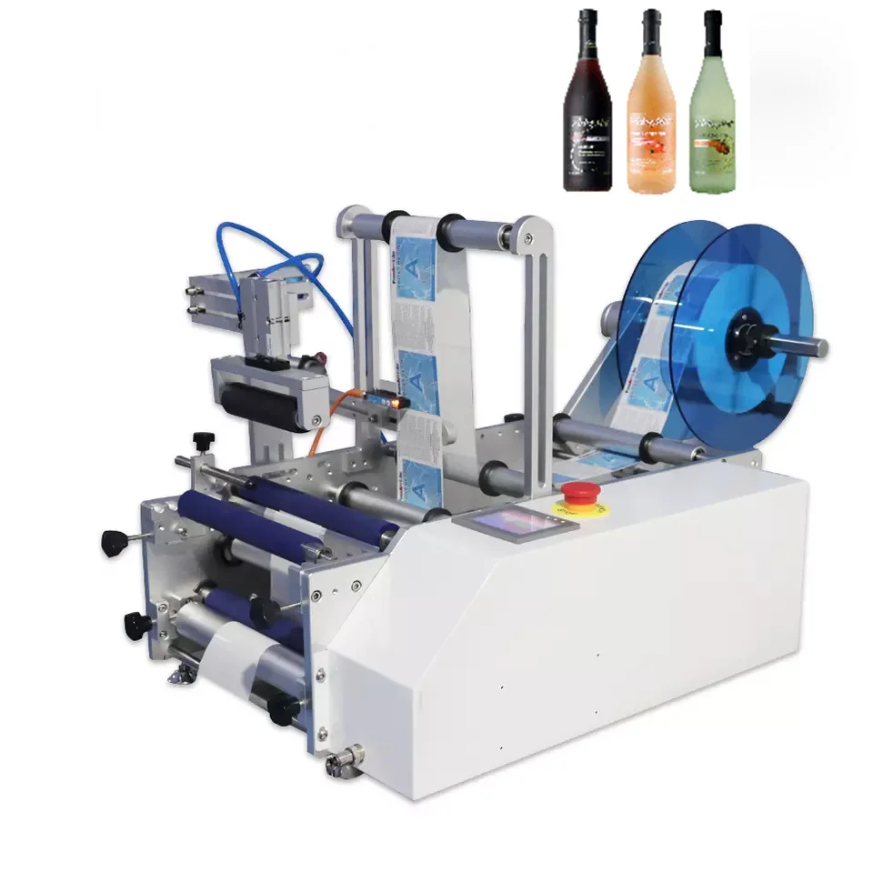 Desktop Semi automatic Adhesive Sticker Small Label Applicator Labeling Machine for round bottle