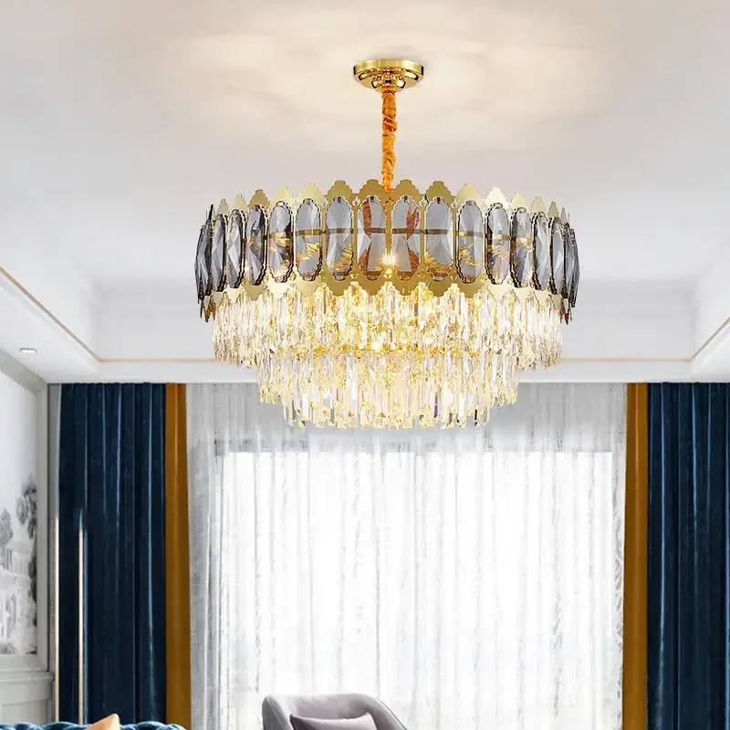 Новый дизайн отель декоративное освещение гостиной Золотой Круглый Кристалл k9 современная роскошная люстра