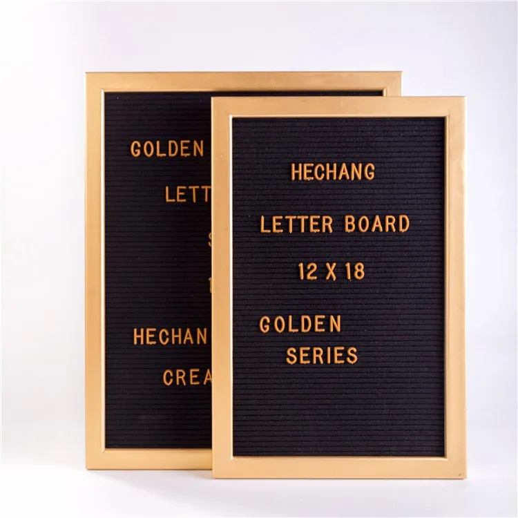 Customize Oak Frame Felt Letter Board With Changeable plastic Letters
