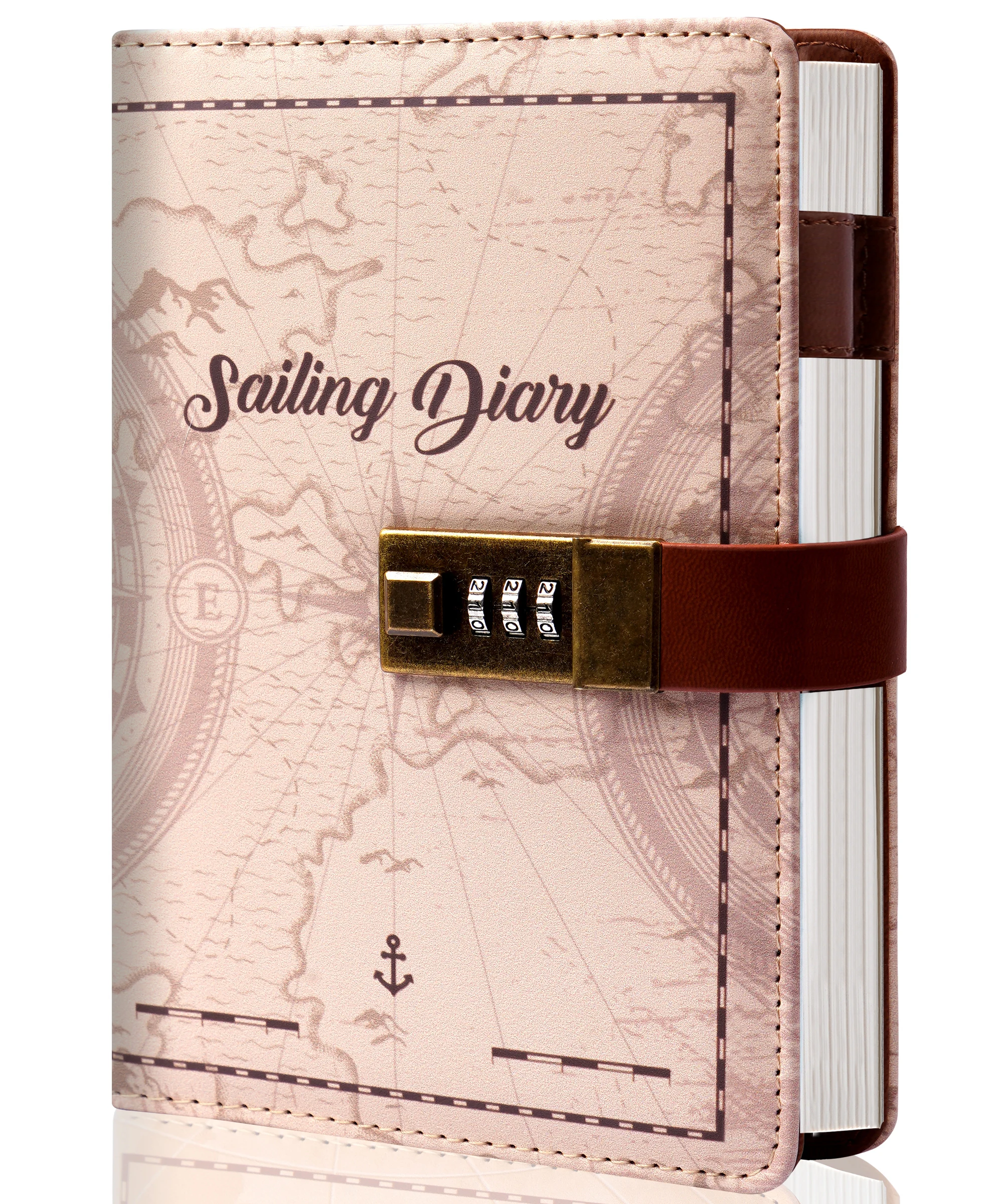 CAGIE A5 Diary with Lock  with Creative Lock Design Pen Loop  Refillable Inner Pages and Ribbon Bookmarks