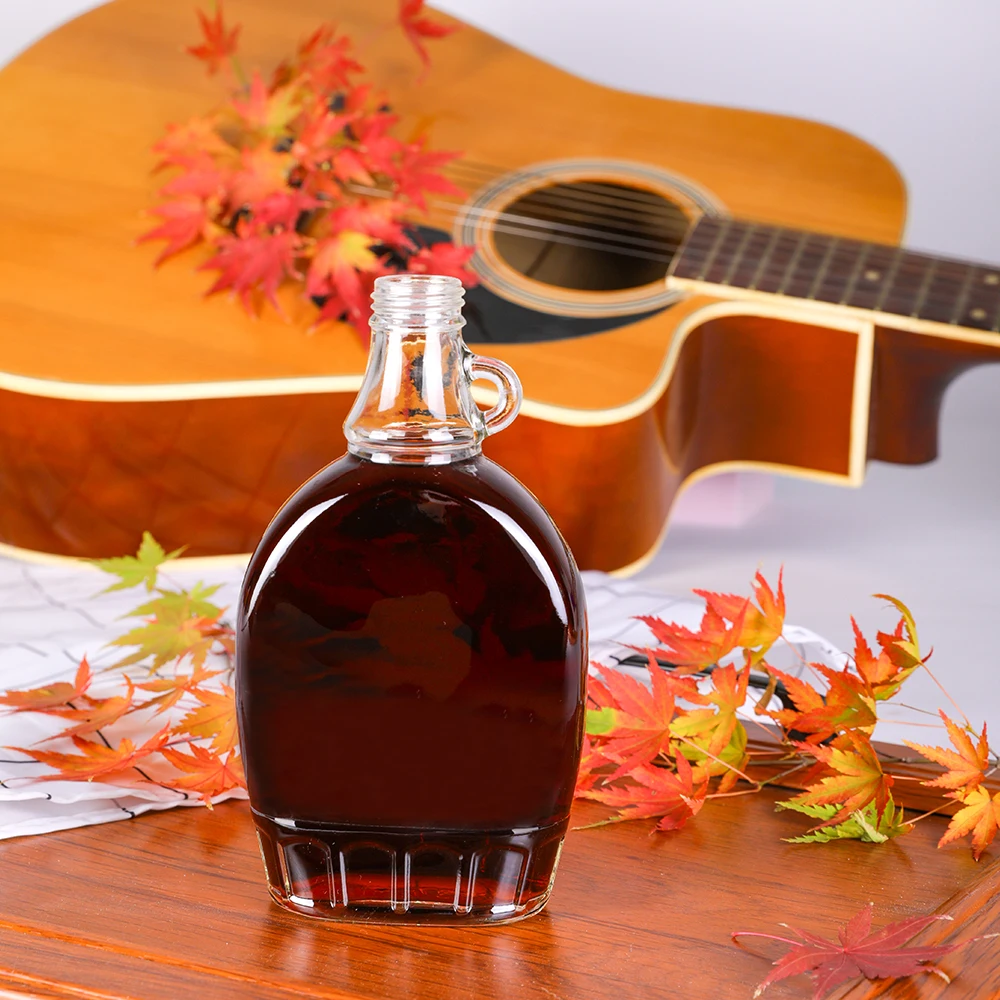 Spot wholesale 250 ml 375 ml 500 ml maple syrup glass bottle