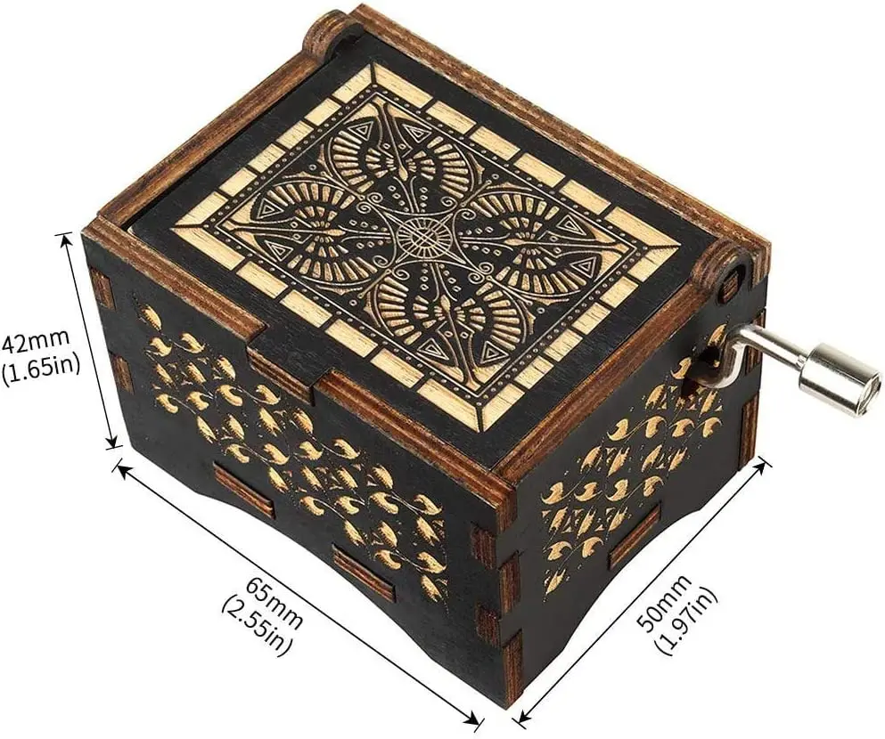 Factory Price Bulk Small Laser Carving Custom Wooden  Music Box for Birthday Gifts