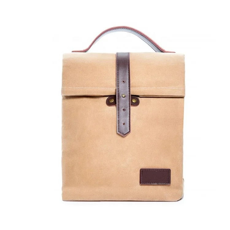 Вощеная сумка для ланча, изолированная Холщовая Сумка-холодильник для пикника, водонепроницаемая сумка для ланча