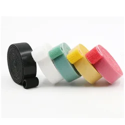 Manufacturers wholesale color nylon back to back Velcro buckle with data cable Velcro binding tape
