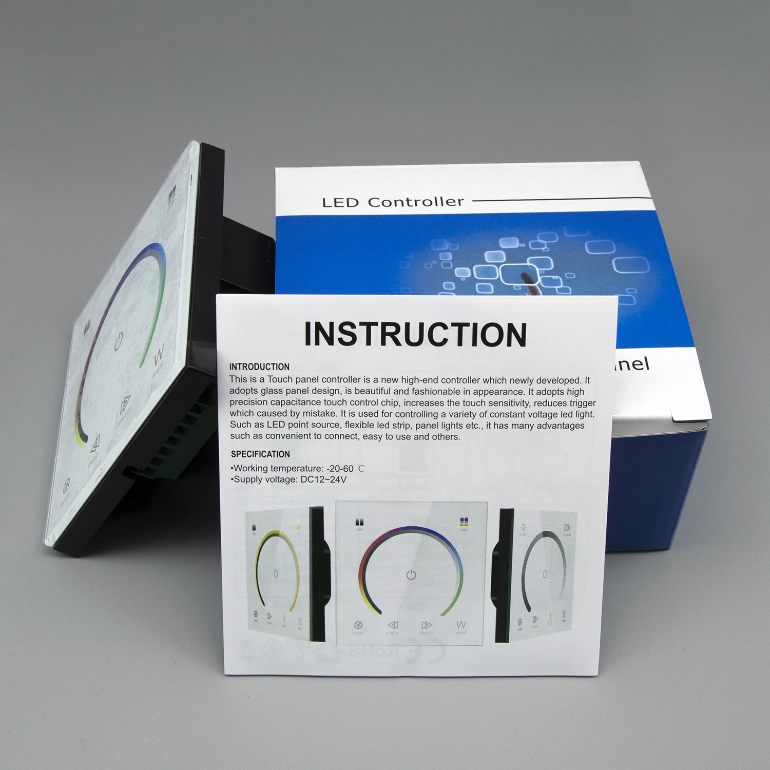 Smart Lighting RGBW Touch Glass  86 Panel semi-circle touch RGBW controller for RGBW Light Strip Light strip 12-24V dimmer