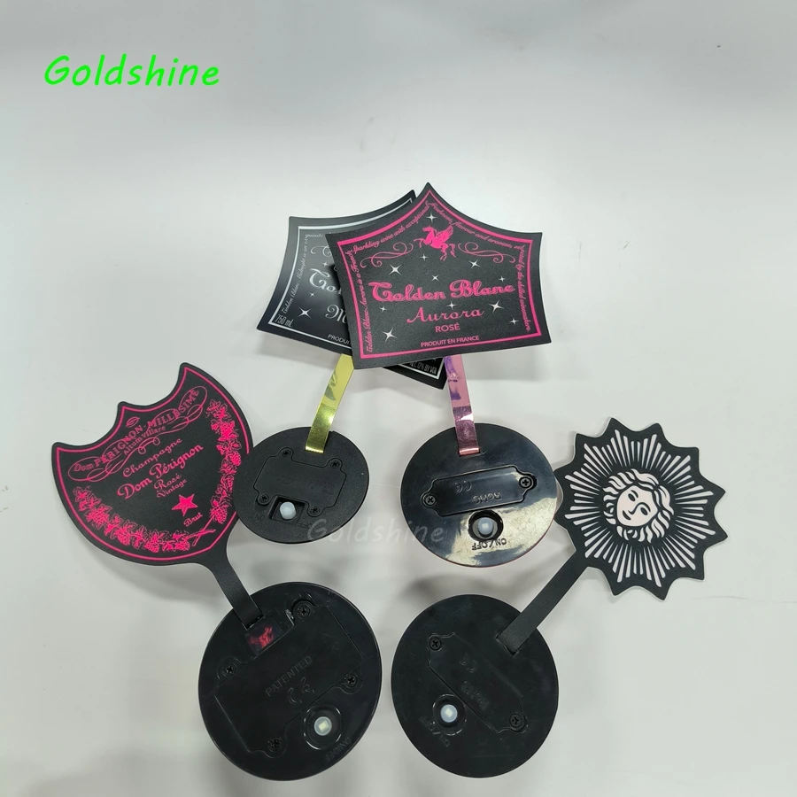 High Quality Oem Waterproof El Glow Bottle Sticker Champagne Sticker Light Up Bottle Label