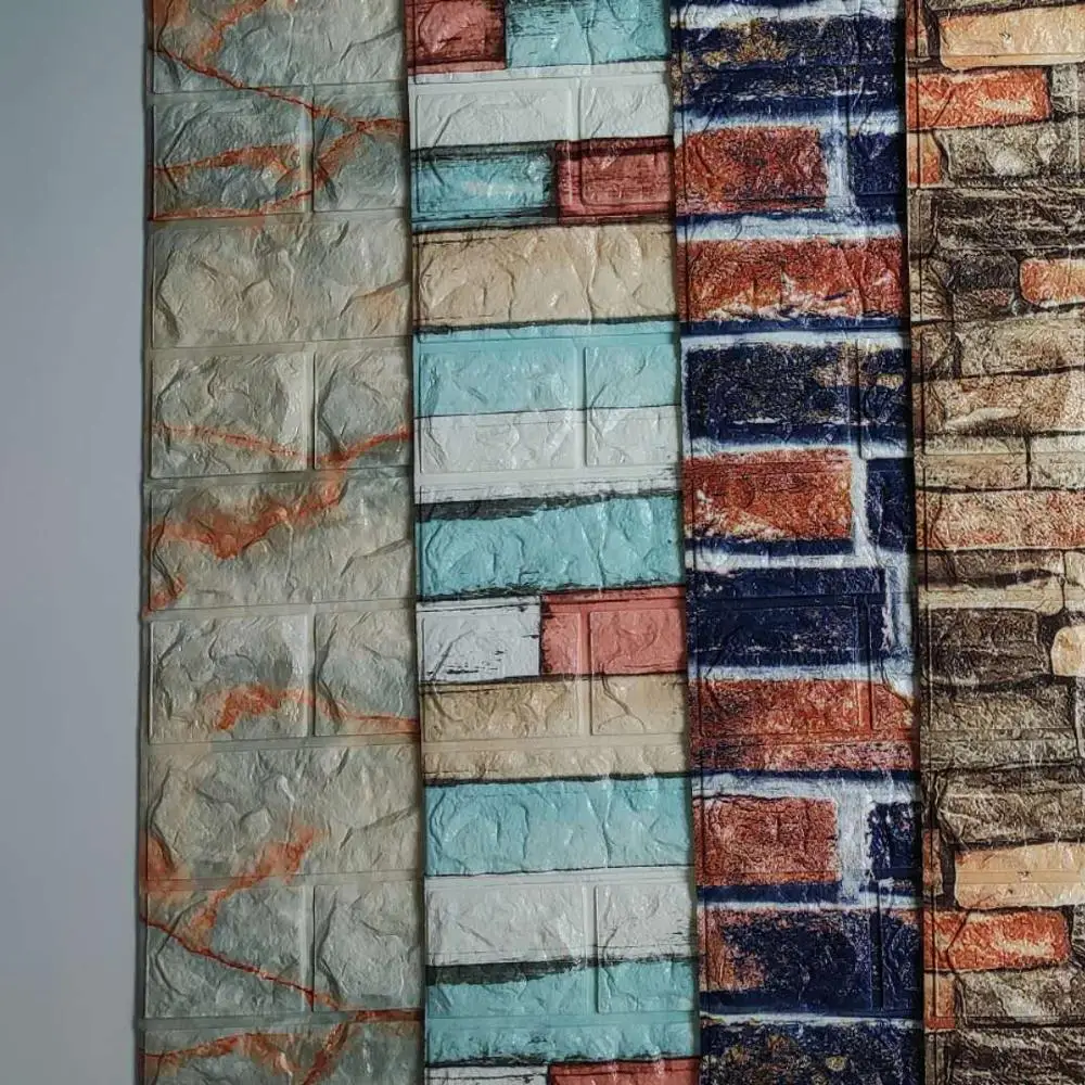 PE 3d brick wallpaper foam wall stickers for home decoration