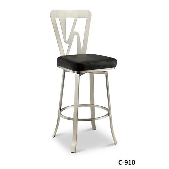 Современная промышленная мебель бархатная мягкая серебристая металлическая рама высокие барные стулья с подставкой для спины