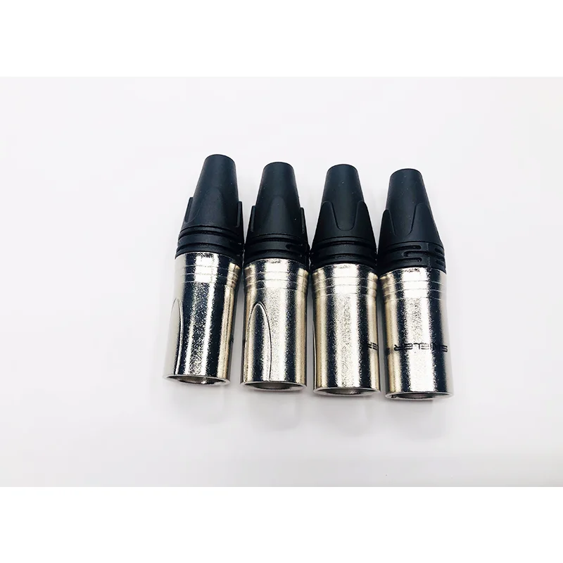 XLR Male Mic Plug Audio Cable Connector Nickeled Plated OFC Plug Audio Socket Snack Plug DMX 3 Pin XLR-M Microphone Connector