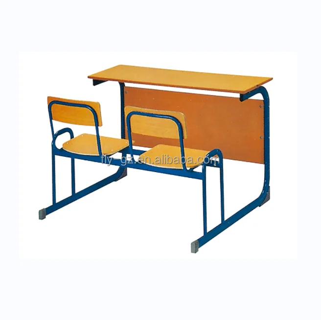 China Supply Double Seats Table Sets School Classroom Desk with Chairs Furniture
