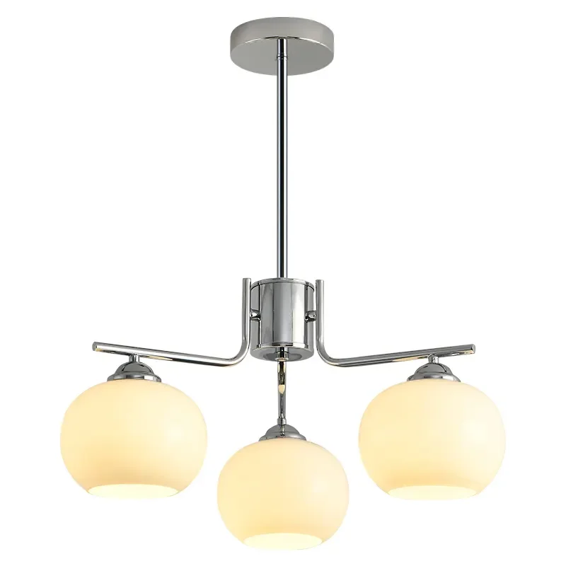 Nordic three shade hanging lights Golden Black Silver Glass Chandeliers for living room