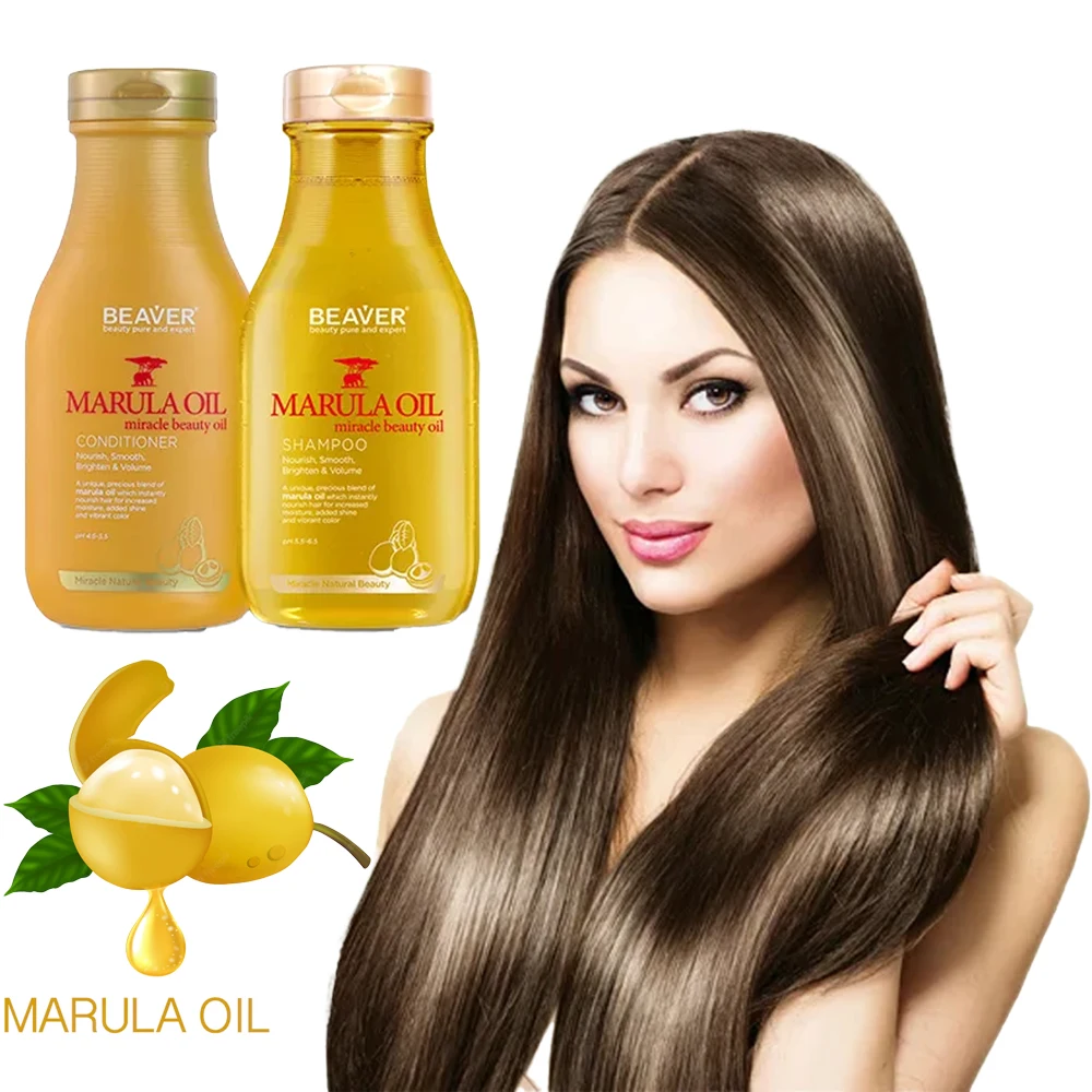 Beaver Hot Selling Anti-Frizz Moisturizing Shiny Nourishing Marula Oil Shampoo and Conditioner for Dry Damaged Hair