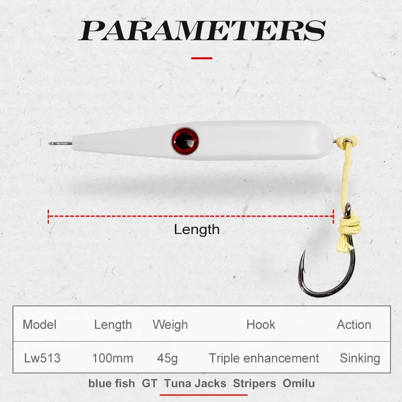 Hunt House Hard Bait Wholesale Pencil Lure Stick 100mm 45g