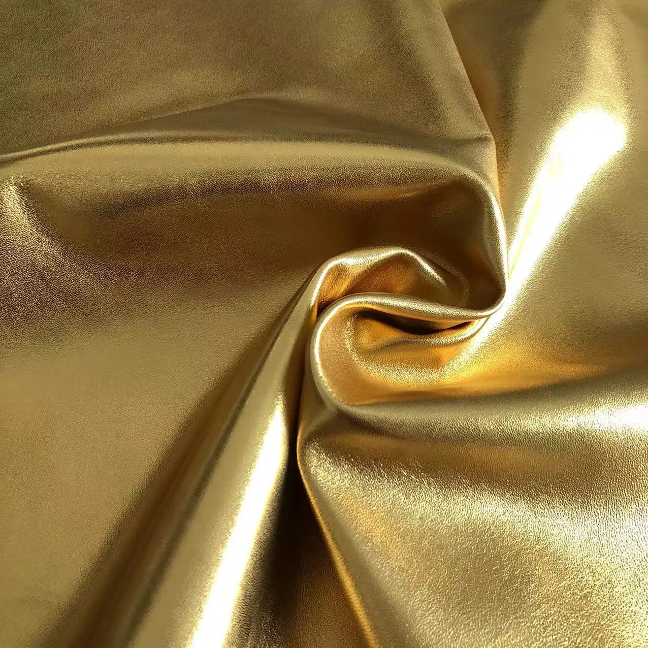 Custom made premium golden genuine sheepskin leather