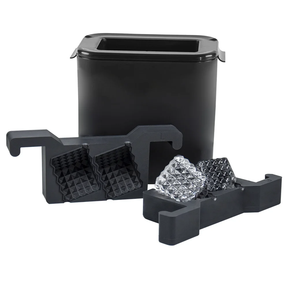 Easy to Release 2 cavity Crystal clear ice ball 2.5 inch Food Grade BPA Free Premium silicone ice ball