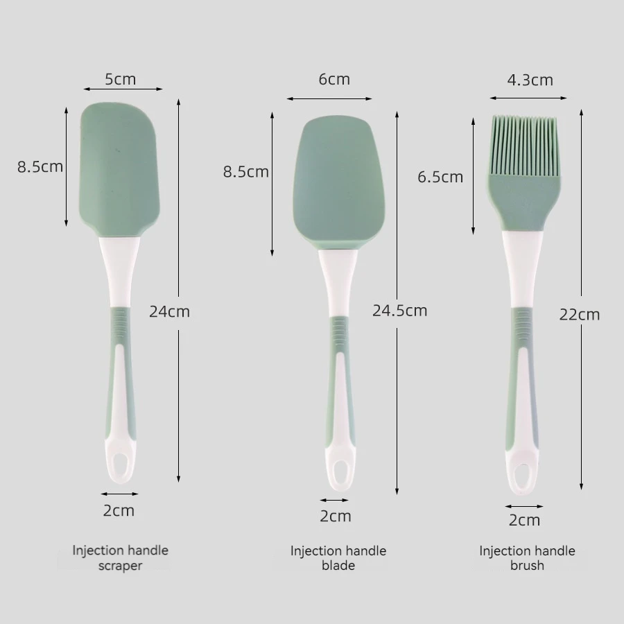 New kitchen accessories injection moulding spatula set baking cake scraper brush spatula set