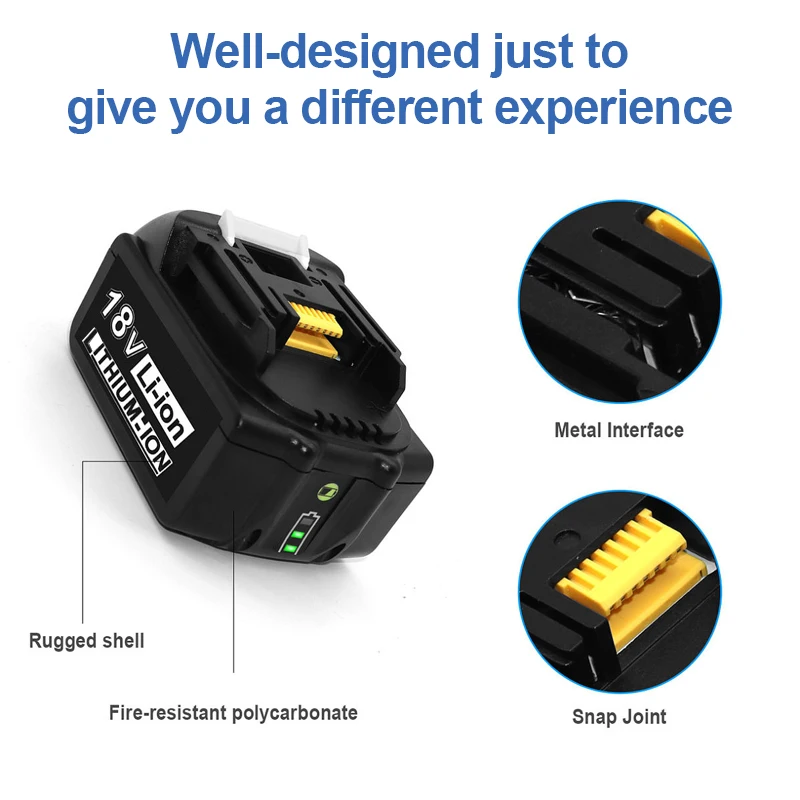 EXL replacement 18v for Makitas lithium ion battery pack 4.0ah 5.0ah 6.0ah for power tool combo kit cordless drill