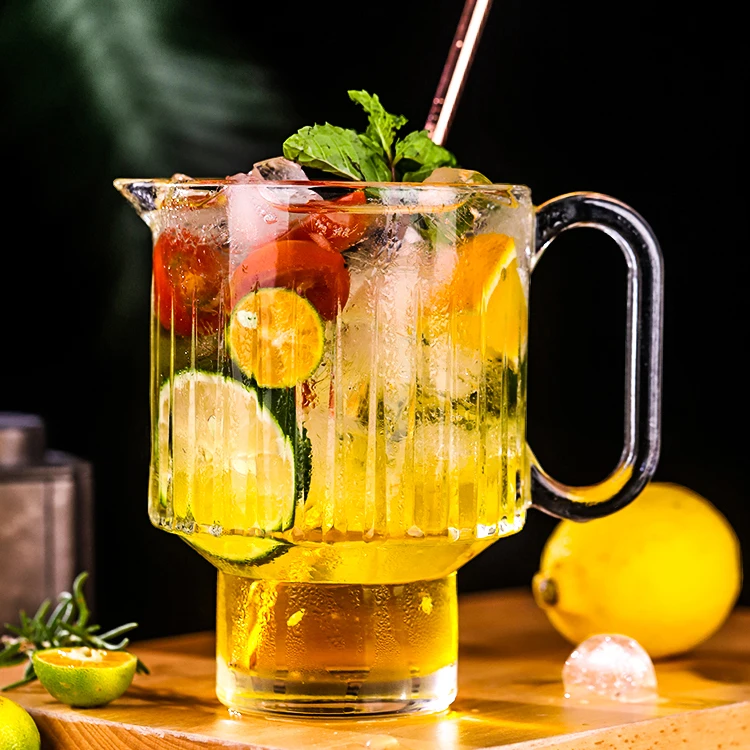 
Custom Personalized With Spout And Handle Fruit Juice Dispenser Glass 