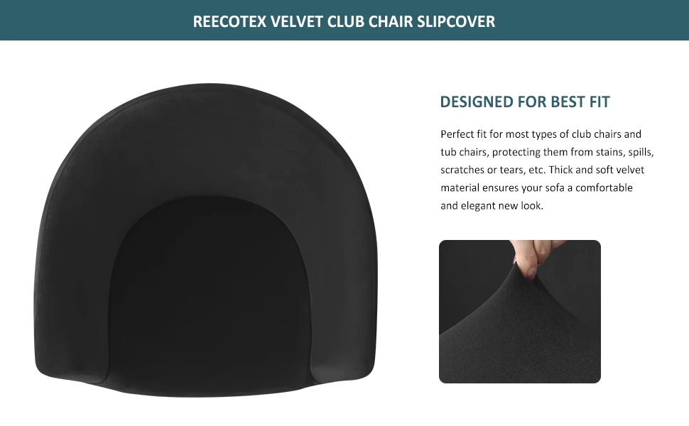 Amazon Solid Club Chair Slipcover Soft Stretch Tub Chair Cover for Living Room Bedroom Washable Removable Armchair Protector