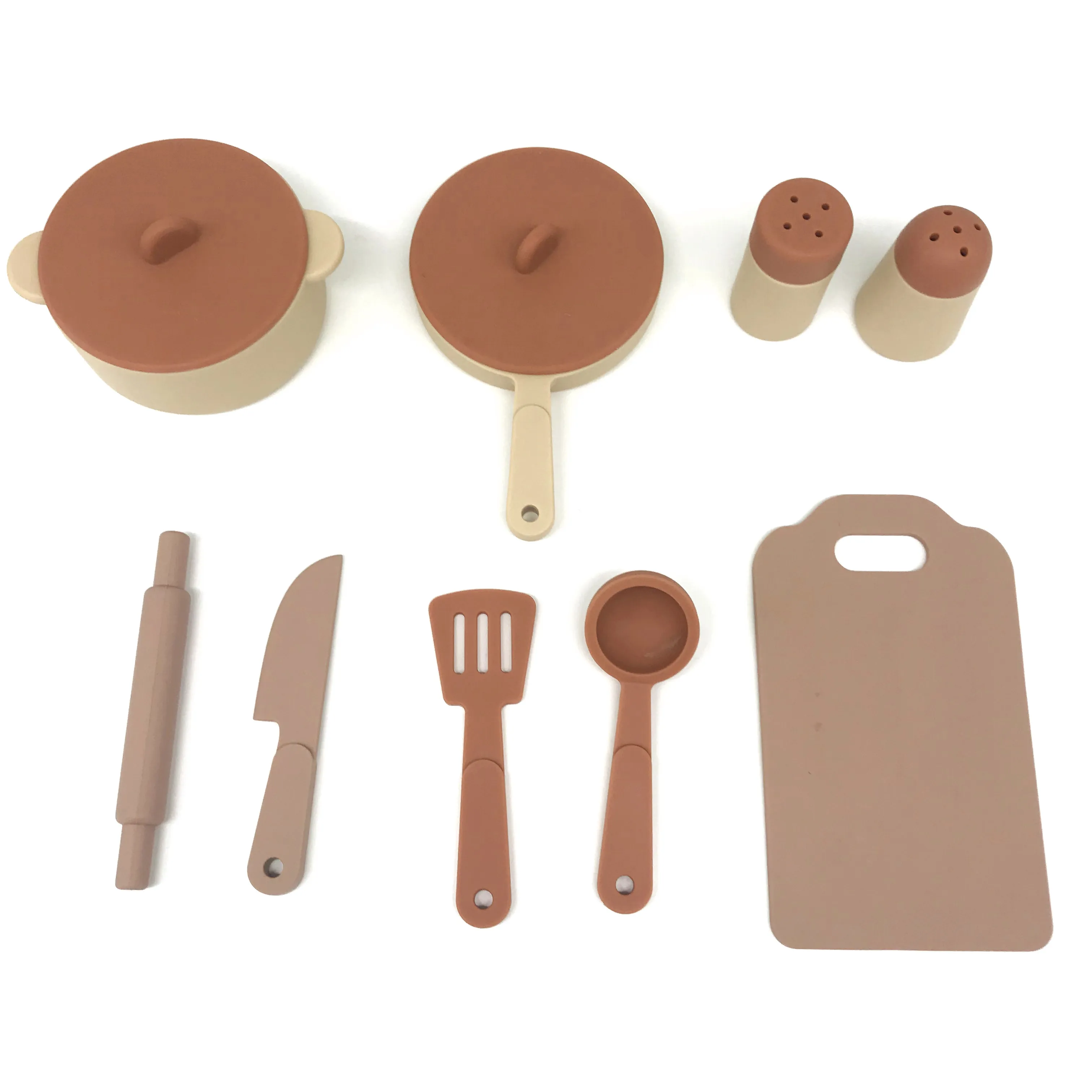 NEW CPC Passed Kids Play Silicone Kitchen Bakeware Toys Accessories Set, Children Pretend Cooking Role Playing Game
