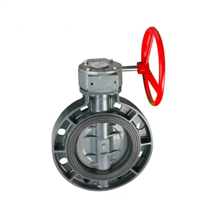 Wafer Type PVC Gear Operated Butterfly Valve Plastic Handle Butterfly Valve Control Flow Water