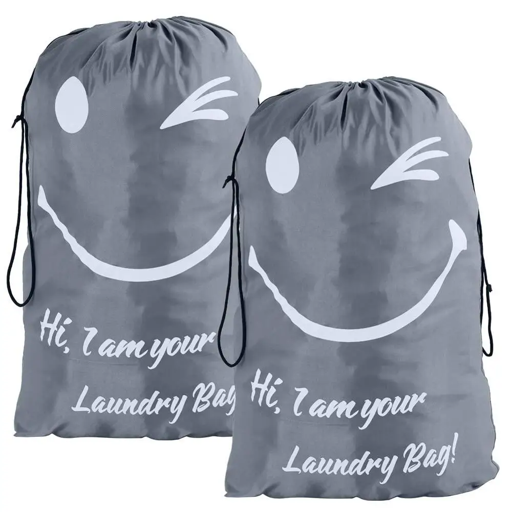 Use Nylon Eco Friendly Laundry Bag Big Capacity Dry Cleaning Drawstring Home Laundry Hamper Accept Customized Logo 500pcs Yellow