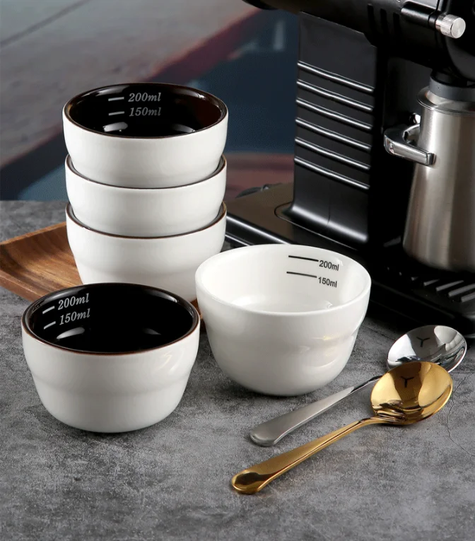 Coffee  measuring bowl cupping cup U-shaped evaluation cup 200ML coffee cup with measuring spoon