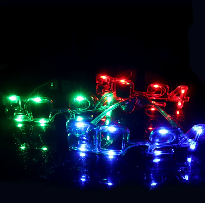 Cross-border LED Digital 2024 Flash Glasses Happy New Year Christmas Party Glow Glasses For Party Favor