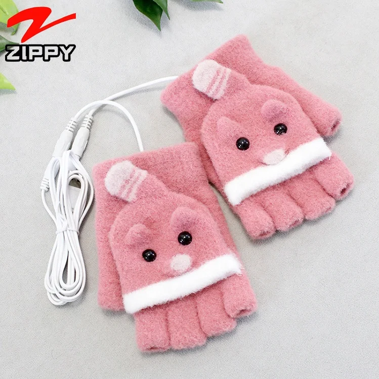 wholesale women workout cotton hand warm knitted wool winter heated gloves