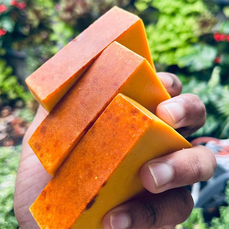 Whole Sale Handmade Oil Control Lightning Lemon Kojic Acid Tumeric and Turmeric Oil Bar Soap Face