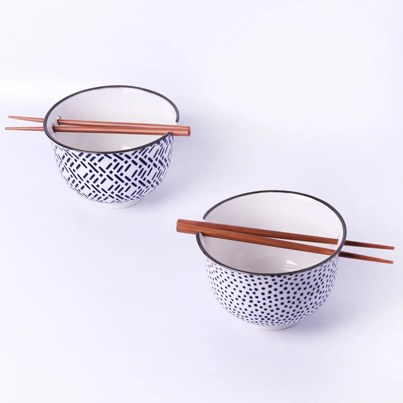 Top quality Japanese Style Ramen Soup Bowl,Noodles Ceramic Ramen Bowl Set With Chopsticks