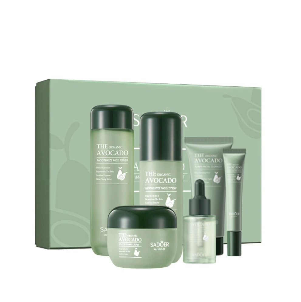 New arrival OEM Beauty Products The Organic Avocado Lightening Whitening Set Skincare Products Moisturize Face Skin Care set