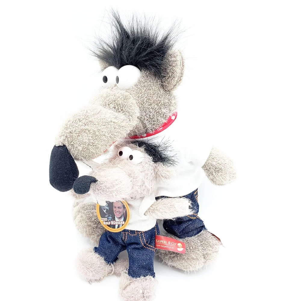 China Customized Stuffed Wolf Plush Toy Wholesale Soft Big Eyes Animal Doll Toys
