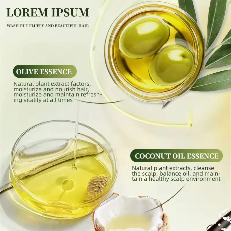 Private brand olive oil anti-dandruff anti-itch shampoo oil control repair conditioner wash and care set